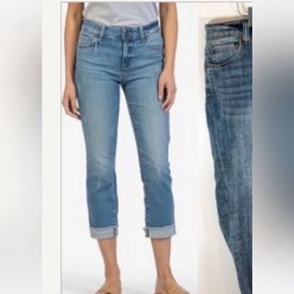Kut From the Kloth Chrissie High Rise Slim
Straight Leg Jeans Distressed Size 6 - Picture 1 of 8